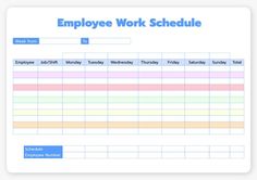 an employee work schedule is shown in this image