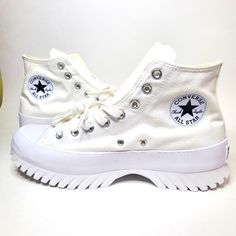 Brand New Without Box, We Ship Quickly And Package With Care. (Sizes Available) Women Size 10.5 / Mens Size 8.5 Women Size 11.5 / Mens Size 9.5 Elevate Your Shoe Game With These Platform Sneakers From Converse. The White Canvas Upper With Lace-Up Closure And Signature Logo Accents Creates A Classic And Versatile Look Perfect For Activewear Or Casual Occasions. The High-Top Shoe Shaft Style And Cushioned, Non-Slip, Breathable Insole Make Them Comfortable For Any Season Or Performance/Activity, Wh Converse One Star Academy, Converse Shoes Men, Chucks Shoes, Converse Chuck Taylor All Star Lugged, Chuck Taylor Black, How To Lace Converse, Chuck Taylor All Star Lugged, Canvas Sneakers Men, Converse Slip On