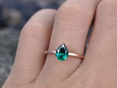 Emerald engagement ring solitaire tear drop emerald ring | Etsy Classic Teardrop Emerald Ring As Gift, Classic Teardrop Emerald Ring For Wedding, Classic Wedding Emerald Ring Pear-shaped, Classic Pear-shaped Emerald Wedding Ring, Teardrop Solitaire Emerald Ring Gift, Teardrop Emerald Solitaire Ring As A Gift, Teardrop Emerald Wedding Ring In 14k Gold, Solitaire Pear-shaped Emerald Wedding Ring, Teardrop Emerald Ring For Wedding, May Birthstone