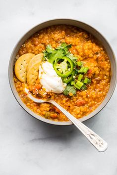 60 Best Ideas For Healthy Crockpot Recipes For Meal Planning Lentil Chili Recipe, Cotter Crunch, Shrimp Kabob Recipes, Slow Cooker Vegan, Easy Crockpot Recipes Healthy, Gluten Free Crock Pot Recipes, Chili Vegan, Green Lentil, Easy Chicken Casserole Recipes