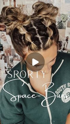 Sporty Space Buns, Easy Softball Hairstyles For Short Hair, Cute Baseball Hairstyles, Crazy Hair Day Teacher Ideas, No Braid Hairstyles Easy Sports, Field Day Hairstyles School, Easy Women Hairstyles, Crazy Hair Day Ideas For Adults, Softball Pictures Hairstyles