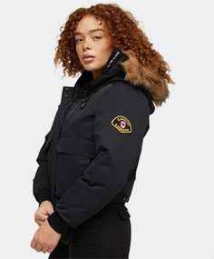 Zavetti Canada Womens Gabellia Jacket | Black / Brown / Beige | Footasylum Sporty Outerwear For Work, Sporty Outerwear With Padded Collar, Zavetti Canada, Womens Black Coat, Safe Storage, Bad News, Brown Beige, Women's Coat, Black Coat