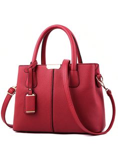 2023 New Fashion Ladies' Handbag, Crossbody Bag, Shoulder Bag, Tote Bag With Embossed Leather Texture, European American Style Red Elegant   PU Leather Colorblock,Letter,Plaid,Plain,Plants,All Over Print,Textured Pattern Square Bag   Women Bags, size features are:Bust: ,Length: ,Sleeve Length: Simple Tote, Travel Bags For Women, Red Handbag, Leather Texture, Print Style, Bag Bag, Bird In Bag, Square Bag, European Style