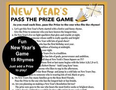 new year's pass the prize game