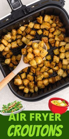 air fryer croutons are being cooked on the grill