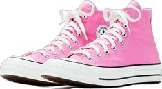 Vintage Pink High-top Sneakers, Vintage Pink Sneakers With Round Toe, Pink Vintage Low-top Sneakers, Vintage Pink Low-top Sneakers, Retro Pink High-top Sneakers With Rubber Sole, Retro High-top Sneakers With Laces, Vintage Converse High-top Sneakers, Retro Converse High-top Sneakers With Laces, Classic Pink High-top Sneakers