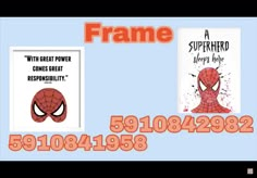 a spiderman book with the title frame on it and an image of a man's face