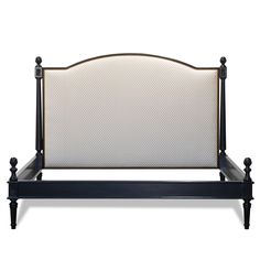 the headboard and foot board are made from black wood, with an intricate design