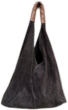 Suede Hobo Bag With Leather Handles For Shopping, Chic Brown Suede Hobo Bag, Brown Suede Shoulder Bag With Leather Handles, Suede Hobo Bag With Suede Lining, Brown Hobo Bag With Suede Lining For Shopping, Brown Suede Hobo Bag For Shopping, Brown Suede Double Handle Hobo Bag, Brown Suede Rectangular Hobo Bag, Brown Double Handle Suede Hobo Bag