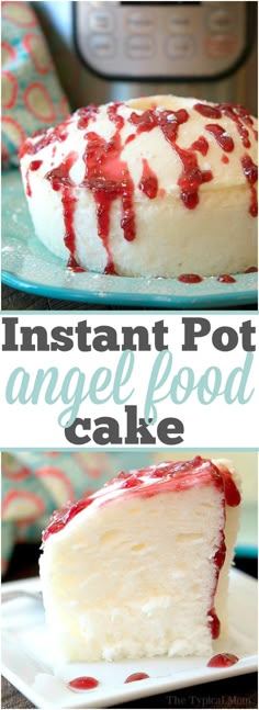 an instant pot angel food cake on a plate