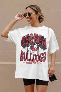 GEORGIA BULLDOGS SHAKEDOWN OVERSIZED CREWNECK TEE Clark Atlanta University, Butler Bulldogs, From The Sidelines, Houston Cougars, Fresno State, Mississippi State Bulldogs, Ole Miss Rebels, Texas Tech Red Raiders, Red Raiders