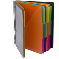 a stack of folders stacked on top of each other with spiral binders attached to them