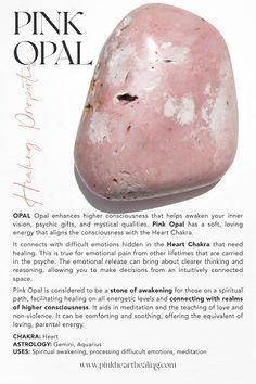 Pink Opal Crystal Meaning, Pink Opal Meaning, Opal Crystal Meaning, Opal Healing Properties, Pink Opal Crystal, Gemini Aquarius, Loving Energy, Opalite Crystal