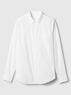 White Button Down Shirt Women, Casual Button-up Blouse With Welt Pockets, Casual White Dress Shirt For Fall, Casual Dress Shirt With Welt Pockets For Work, Casual White Dress Shirt For Everyday, White Dress Shirt With Pockets For Work, White Dress Shirt, White Dress Shirt Women, White Button Down Shirt