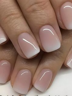 Nail Shapes:Square \nColor:Pink \nType:Color Nails \n Short Simple Nails Acrylic Square, Bridal Nails Squoval, Wedding Nails Short Square, Short Nail Square, Nude Acrylic Nails Coffin, Nail French Design, Different French Tip Nails, Cute Simple Short Nails, Plain Short Nails