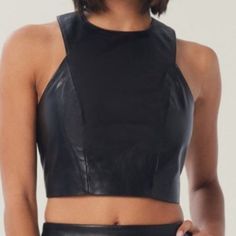 Nwt Lita By Ciara Womens Black Lamb Leather Sleeveless Crop Top Size Large Luxuriously Edgy Leather Tank Top In Lightweight Soft Lambskin Leather With Seamed Front Panels And A Sleek, Fitted Silhouette; Back Zipper Closure New With Tags Retail $198 Approx Measurements: Chest (Pit To Pit Is Half): 37 Length: 17 Clt12056781satewrhh-6/24 #Womens #Clothing #Wardrobe #Basics #Womensclothing #Nwt #Nwot #Guc #Euc #Lamb 3f-20 Wt 9 Oz Fitted Tank Halter Top For Night Out, Chic Black Cropped Tank Top, Chic Sleeveless Crop Top For Evening, Chic Halter Tank Top For Night Out, Fitted Sleeveless Black Halter Top, Elegant Sleeveless Crop Top For Date Night, Fitted Sleeveless Chic Crop Top, Chic Cami Vest For Night Out, Black Vest Crop Top For Night Out