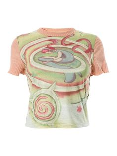 ⚡Buy 2024 Print Patchwork Short Sleeve Tee Pink L under $14.00 in Tops&Tees at AnotherChill.com Online. Style: Casual/Sweet. Fabric Content: Polyester. Fit Type: Slim Fit. Neckline: Crew Neck. Sleeve Length: Short Sleeve. Adorable Design: Embrace the charm of the cute and sweet print on this casual tee, adding a delightful touch to your wardrobe.. Unique Sleeve Detail: Stand out in style with the eye-catching sleeve patchwork that sets this tee apart from the rest.. Comfortable Fabric: Experienc 2000s Aesthetic Clothes, Y2k 2000s Aesthetic, Shirts Kawaii, Techno Fashion, Crop Pullover, Baby Crop Top, Patchwork Shorts, Baby Tees Y2k, Soft Girl Aesthetic