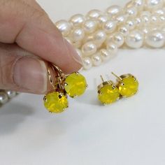 Canary Yellow Earrings Yellow Opal Earrings Yellow Swarovski Earrings Yellow Single Stone Studs Or Drop Earrings Yellow Wedding ,Gold,GE2A sparkly pair of drop earrings made with genuine 8mm (39SS) SWAROVSKI CRYSTALIZED™ ELEMENTS.Will add just the right hint of color.some details : 8mm crystals15mm long (a short fish hook type)There are matching necklaces rings and bracelets to go with it in my shop.All items are sent in a jewelry gift box . Yellow Clip-on Earrings For Anniversary, Yellow Earrings With Ear Wire For Wedding, Yellow Ear Wire Earrings For Wedding, Yellow Wedding Earrings With Ear Wire, Yellow Crystal Earrings As A Gift, Single Stone Studs, Crystal Yellow, Yellow Opal, Wedding Gold