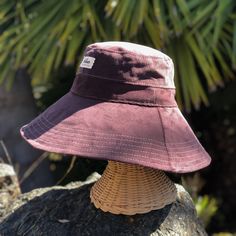 A wide brim corduroy bucket sun hat for sun lovers and sunny day fun. This sun hat for women has a nice wide brim to protect your whole face and even your neck and chest. Pack it in your bag, it folds up easy. This hat is made from a dark brown cotton corduroy fabric. Inside liner is white cotton. I used interfacing inside the brim to keep it's shape. Brim measures 4.5" Crown depth is 3.5". Contact me for custom fit option. SIZES AVAILABLE S - measures 22.5" (fits heads with circumference of 21" Custom Fitted Hats, Chest Pack, Wide Brim Sun Hat, Sun Hats For Women, Corduroy Fabric, Hat For Women, Wide Brimmed Hats, Folded Up, Sunny Day