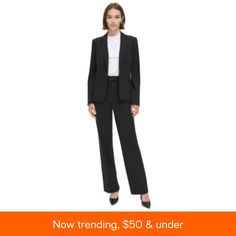 in stock Calvin Klein Casual Workwear Bottoms, Flat Front Pants For Workwear, Fall Season, Flat Front Pants For Fall Workwear, Calvin Klein Wide Leg Bottoms For Business Casual, Flat Front Buttoned Workwear Bottoms, Flat Front Bottoms With Buttons For Workwear, Calvin Klein Wide Leg Business Casual Pants, Calvin Klein Wide Leg Business Casual Bottoms, Calvin Klein Business Casual Pants With Pockets