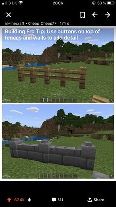 two screens showing how to use the minecraft app