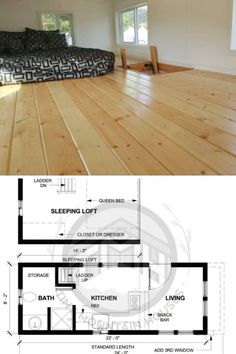 the floor plan for this small house is very large