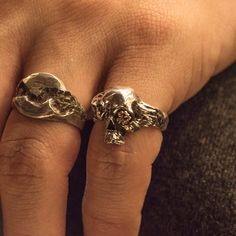 THIS RING: - Hand-carved split half Skull. - Sterling Silver 925. - 9k Yellow Gold Four-Leaf Clover set in the eye. - 17mm length x 12mm width. From the big things to the little things, life has innumerable ways of testing us. Don't wait around for fortunes to change, make your own luck. Carved Sterling Silver Skull Ring, Carved Sterling Silver Skull Ring For Gift, Unique Skull Shaped Anniversary Rings, Unique Engraved Skull Ring For Anniversary, Unique Hallmarked Skull Ring For Anniversary, Make Your Own Luck, Half Skull, Gold Skull, Ring Hand