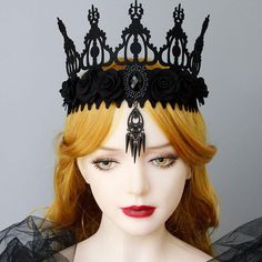 PRICES MAY VARY. Gothic Garland Crown Headband is 100% handmade with high quality with the soft felt and fabric flower decorative with black crystal pendant .it is so light and soft that you cannot feel it on your head, and the soft and eco-friendly material would not hurt your skin. Gothic Headdress is hair rope design, one size fits for most head size, easy to wear and take off.The hair hoop has a long rope, which is adjustable according to the size of your head.For specific dimensions, please Halloween Crown Costume Accessory For Cosplay, Halloween Cosplay Crown Costume Accessory, Gothic Crown Costume Accessories For Cosplay, Gothic Black Costume Hats And Headpieces For Parties, Gothic Crown For Party Costume Accessories, Gothic Crown Costume Accessories For Party, Punk Black Headpiece For Halloween, Gothic Crown Costume Accessories For Costume Party, Punk Black Headpieces For Costume Party