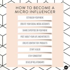 an info sheet with the words how to become a micro influencer