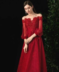 Wedding Dress Red, Dress Embellishments, Fairytale Wedding Dress, Prom Dress Burgundy, Prom Dresses Burgundy, Burgundy Evening Dress, Embellished Wedding Dress, Fairy Tale Wedding Dress, Red Wedding Dresses