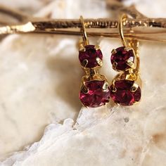 5.78 Carats Tcw Natural Red Ruby In 14k Gold Plated Earrings Listing Is For A Pair Of Earrings With The Gemstone: Natural, Un-Enhanced Ruby. On Top Is A 6mm Ruby Weighing .89 Carats. On The Bottom Is An 8mm Ruby Weighing 2 Carats. Total Carats Weight (Tcw) = 5.78 Both Stones Originate From Burma. At Your Request, I Can Furnish Their Certificate. The Color Of The Ruby Is Red. They Are Faceted. If You Are Seeking A Pink Ruby, I Have Them On Another Listing And Can Be Found In A Search Of "Pink Rub Pink Ruby, Ruby Jewelry, Red Ruby, Gold Plated Earrings, Natural Red, Ruby Red, Ruby, Gold Plate, Jewelry Earrings