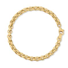 This chunky, chain-link bracelet is the ultimate statement maker. Wear it alone or layered with mixed-Color bracelets. In stock bracelets will ship within 3 business days Ships within 2-3 business days Details Solid 14k yellow gold Available in 7" or 7.5" Shipping + Returns In stock bracelets ship within 2-3 business days Made-to-order bracelets ship within 4-7 business days Unworn Rolo Bracelets are eligible for return or exchange within 2 weeks of receipt.