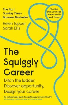 the squiggly career book cover is yellow and has blue lines on it