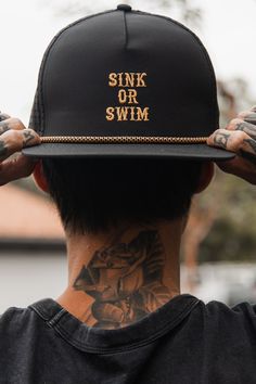 Relentless Betrayal, Couples Matching Outfits Swag, Dope Hats, Sink Or Swim, White Crop Tank, Flat Brim Hat, Swim Ring, On The Ocean, Black Snapback