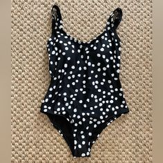 Nice Thick Quality, Sewn In Pads. Brand New With Tags And Sanitary Sticker. Size M Spring Sleeveless Swimwear With Polka Dot Pattern, Polka Dot Sleeveless Swimwear For Spring, Casual Sleeveless Swimwear With Polka Dot Pattern, Casual Sleeveless Polka Dot Swimwear, Chic Polka Dot Swimwear For Spring, Spring Polka Dot Swimwear, Fitted Polka Dot Swimwear For Spring, Casual Polka Dot Swimwear For Summer, Casual Polka Dot Swimwear For Spring