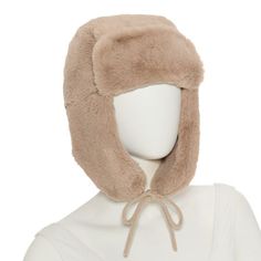 This Mixit women's trapper hat comes in a chic pale pink faux fur to keep you cozy and stylish during the winter months. It comes complete with an adjustable tie closure. Base Material: 100% PolyesterLining: LinedLining Material: PolyesterCare: Hand WashCountry of Origin: Imported Trendy Faux Fur Winter Hat, Trendy Winter Faux Fur Hat, Adjustable Faux Fur Lined Hat With Ear Flaps, Adjustable Hats With Faux Fur Trim For Cold Weather, Adjustable Faux Fur Trim Hats For Cold Weather, Adjustable Faux Fur Winter Hat, Adjustable Faux Fur Trim Cold Weather Hats, Winter Faux Fur Hat With Adjustable Fit, Winter Faux Fur Mink Hat