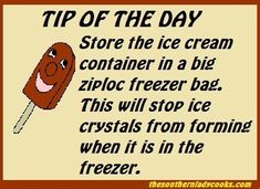 an ice cream stick with the words tip of the day