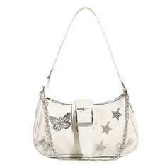 y2k star butterfly bag boogzel clothing 2000s Accessories, Butterfly Handbag, Grunge Looks, Y2k Bags, Aesthetic Bag, Y2k Star, Butterfly Bags, 90s Hip Hop Fashion, Y2k Necklace