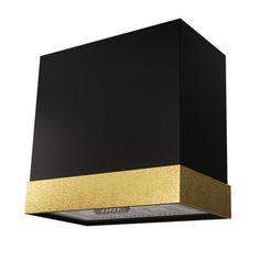 a black and gold square shaped light fixture