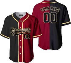 a red baseball jersey with the name and number, your name is 00 on it