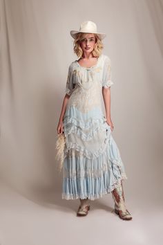 Prairie Wedding Dress, Nataya Dress, Titanic Dress, Prairie Wedding, Country Style Wedding, Vintage Inspired Dresses, Flowing Skirt, Tea Length Dresses, Groom Dress