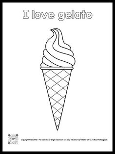 an ice cream cone with the words i love gelato