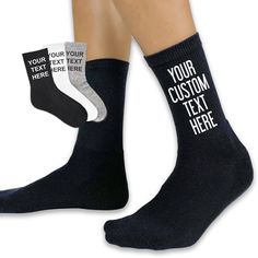 PRICES MAY VARY. Customize Your Socks - Create your own custom printed and personalized women's dress socks. Make your own socks with any text, phrase, or message; our crew socks are available in nine colors with your choice of several fonts (writing style). Combination of Quality and Style - Our socks are a soft cotton blend, ribbed 1/2 cushion crew length sock and available in the women's standard sock size 9-11 which fits a shoe size 5-9, great for everyday use. Personalize these one-of-a-kin Sublimated Socks, Mens Dress Socks, Personalized Socks, Women Crew Socks, Mens Crew Socks, Custom Socks, Dress Socks, Writing Styles, Crew Socks