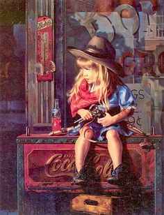 Soloillustratori: Bob Byerley Bob Byerley, Cowboy Girl, Girls Wall Art, Wall Art Canvas Painting, Western Art