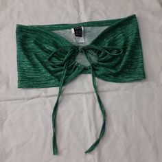 Shein Drawstring Ruched Tie Front Crop Tube Top Green Size Medium New, Never Worn Green Crop Top Outfit, Surprise Dance Outfits, Clothes Coquette, Surprise Dance, Crop Tube Top, Tops Shein, Green Crop Top, Pretty Clothes, Cute Crop Tops