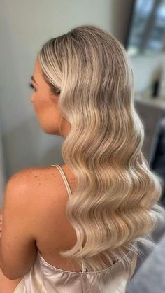 Hollywood Waves, Classic Hollywood Waves, Bridal Hollywood Waves, Hollywood Waves For Long Hair. Bridal Hollywood Waves, Hollywood Waves Bridal, Waves For Long Hair, Classic Hollywood Waves, Debs Hairstyles, Curled Wedding Hair, Hollywood Glam Hair, Hairstyles For All Hair Types, Hollywood Curls