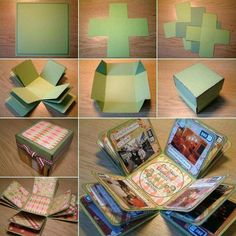 several pictures of different boxes made out of paper