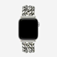 Crafted from premium stainless steel and twisted into elegant double link chains, this watch band works twice as hard to elevate your Apple Watch. Need to resize your band to make it smaller? Simply flick open the clasp links with your nail - no tool required! Dimensions Fits Wrists 150mm - 195mm Note: Product includes only wrist strap & connectors, not Apple Watch or any additional links Bracelet Apple Watch Band, Gemini Bracelet, New Apple Watch Bands, Apple Watch Stand, Apple Watch Sizes, Apple Watch 42mm, Watch Stand, Bracelet Apple Watch, Watch Lover