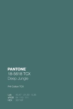 pantone's deep jungle wallpaper in green and white with the words, deep jungle