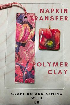 an advertisement for polymer clay with flowers on it and a tag attached to the package